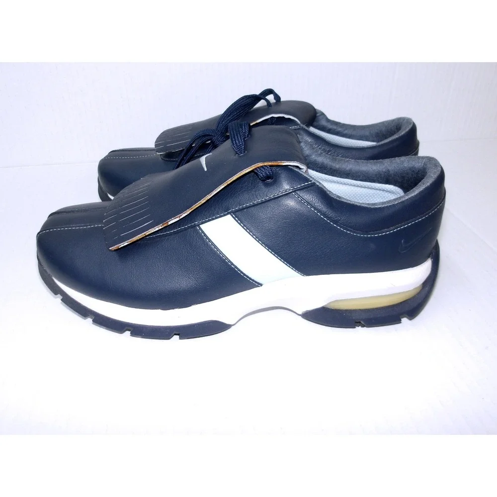 Nike Golf Shoes Navy Blue Leather Kiltie Fringe Lace Cover Womens 7.5 /#26725